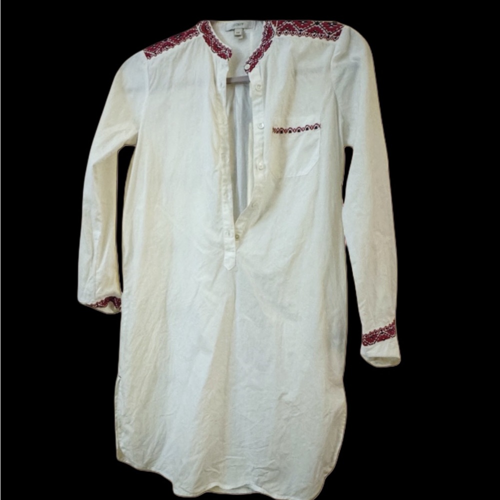 J Crew Tunic with Embroidery Details